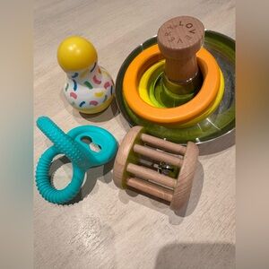 LOVEVERY Colorful Wooden and Silicone Kids Toy Set